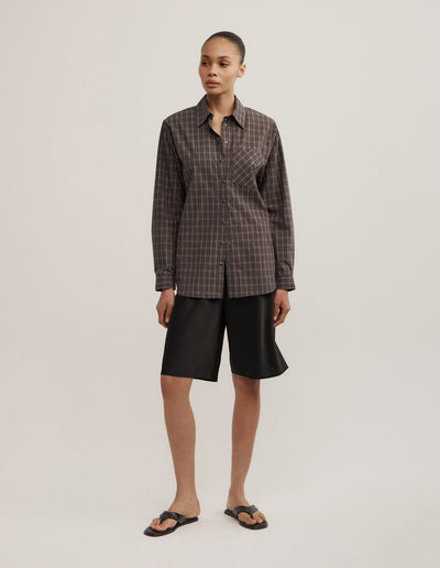 Check Shoulder Pad Shirt