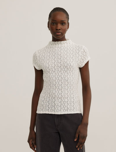 Textured Short Sleeve Top