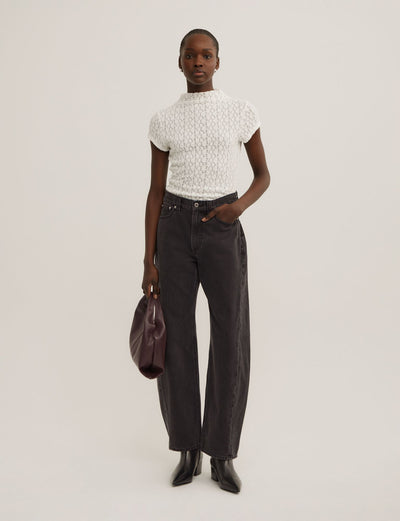 Textured Short Sleeve Top