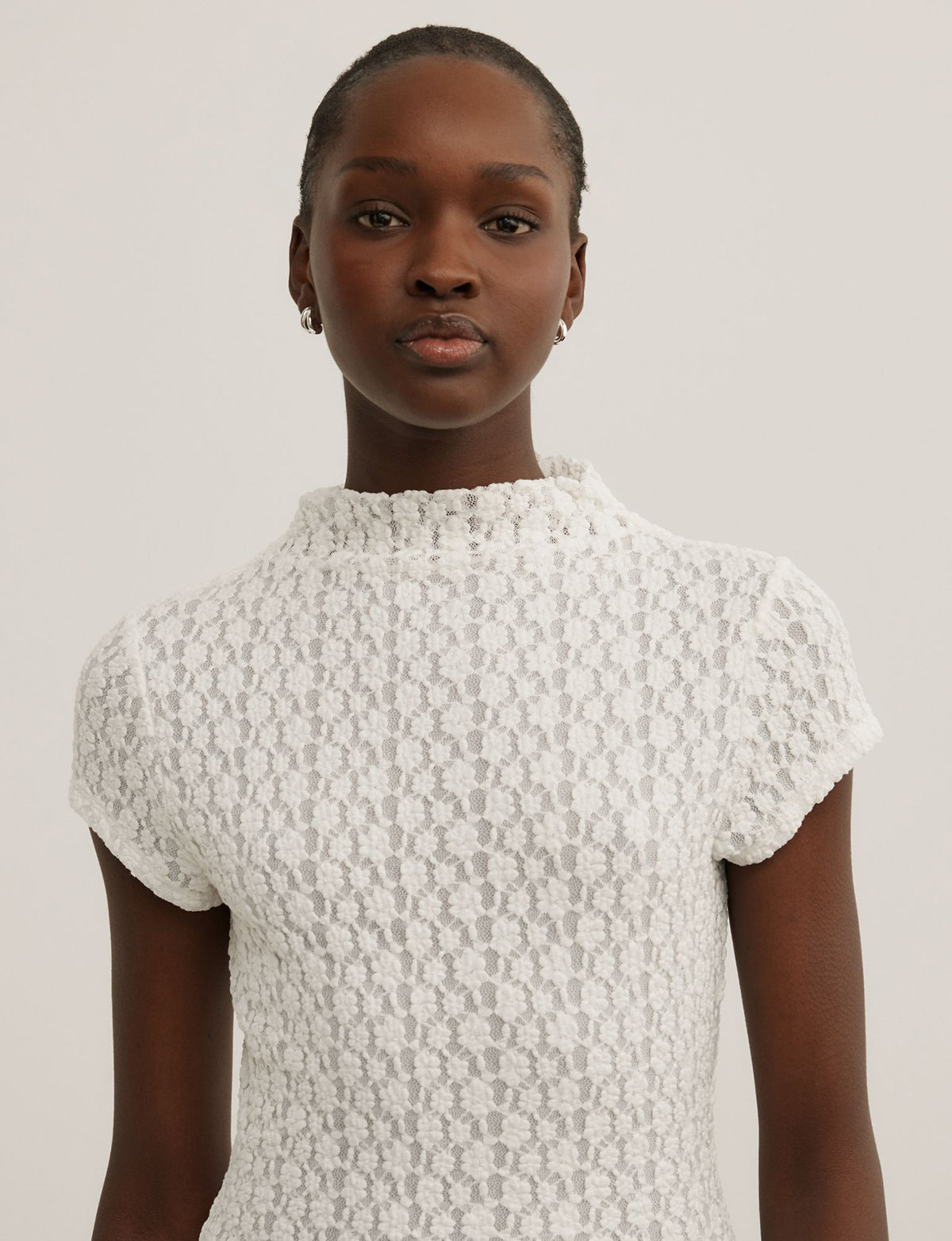 Textured Short Sleeve Top