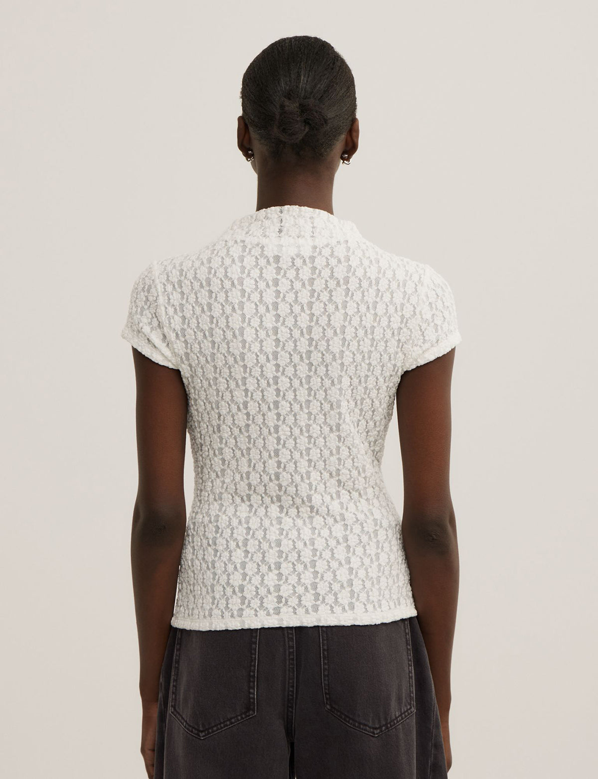 Textured Short Sleeve Top