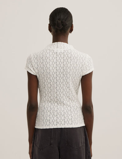 Textured Short Sleeve Top