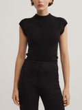 High Neck Knit T-Shirt