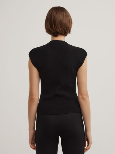 High Neck Knit T-Shirt