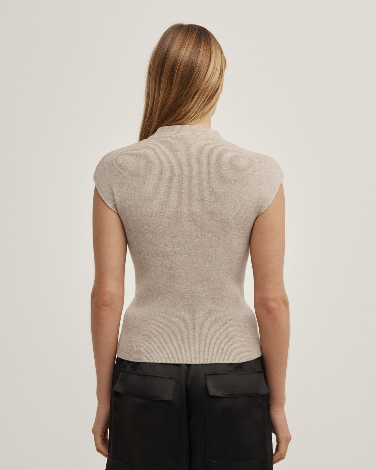 High Neck Knit T-Shirt