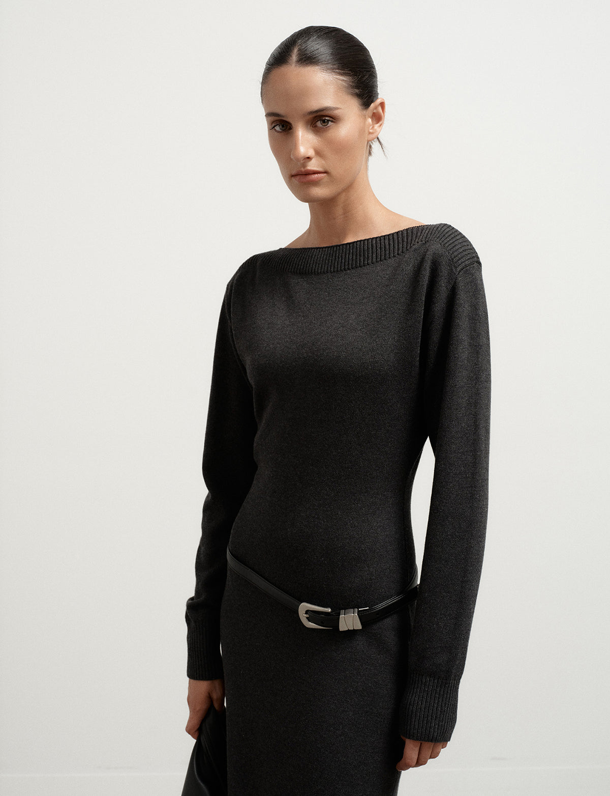 Boat Neck Knit Dress