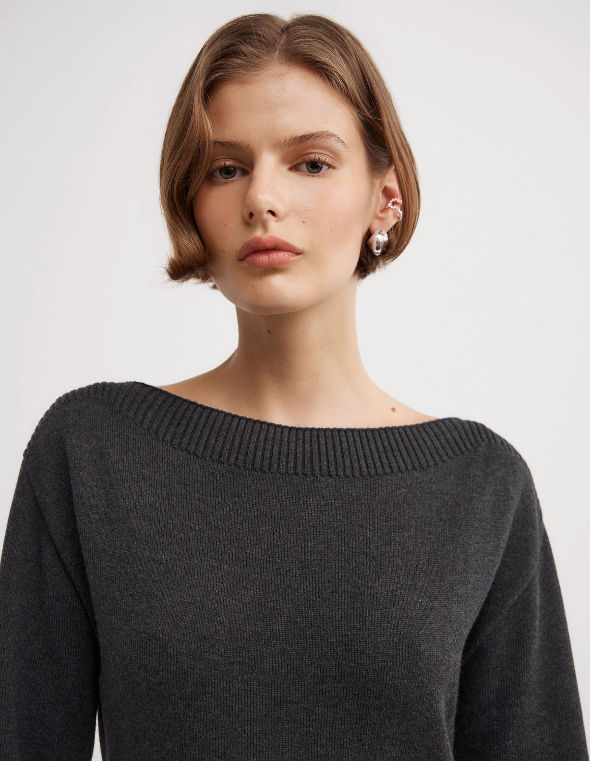 Boat Neck Knit Dress