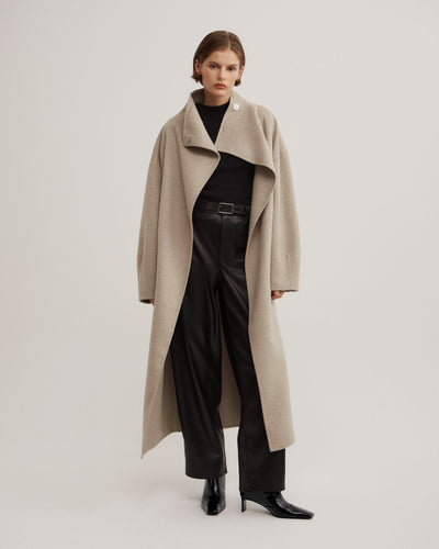 Funnel Wrap Neck Coat