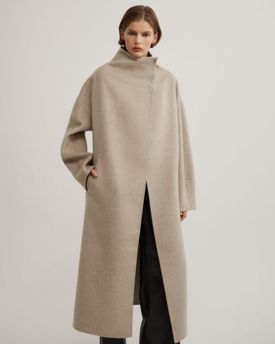 Funnel Wrap Neck Coat