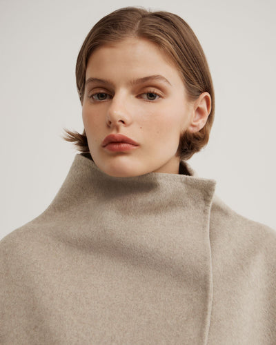 Funnel Wrap Neck Coat
