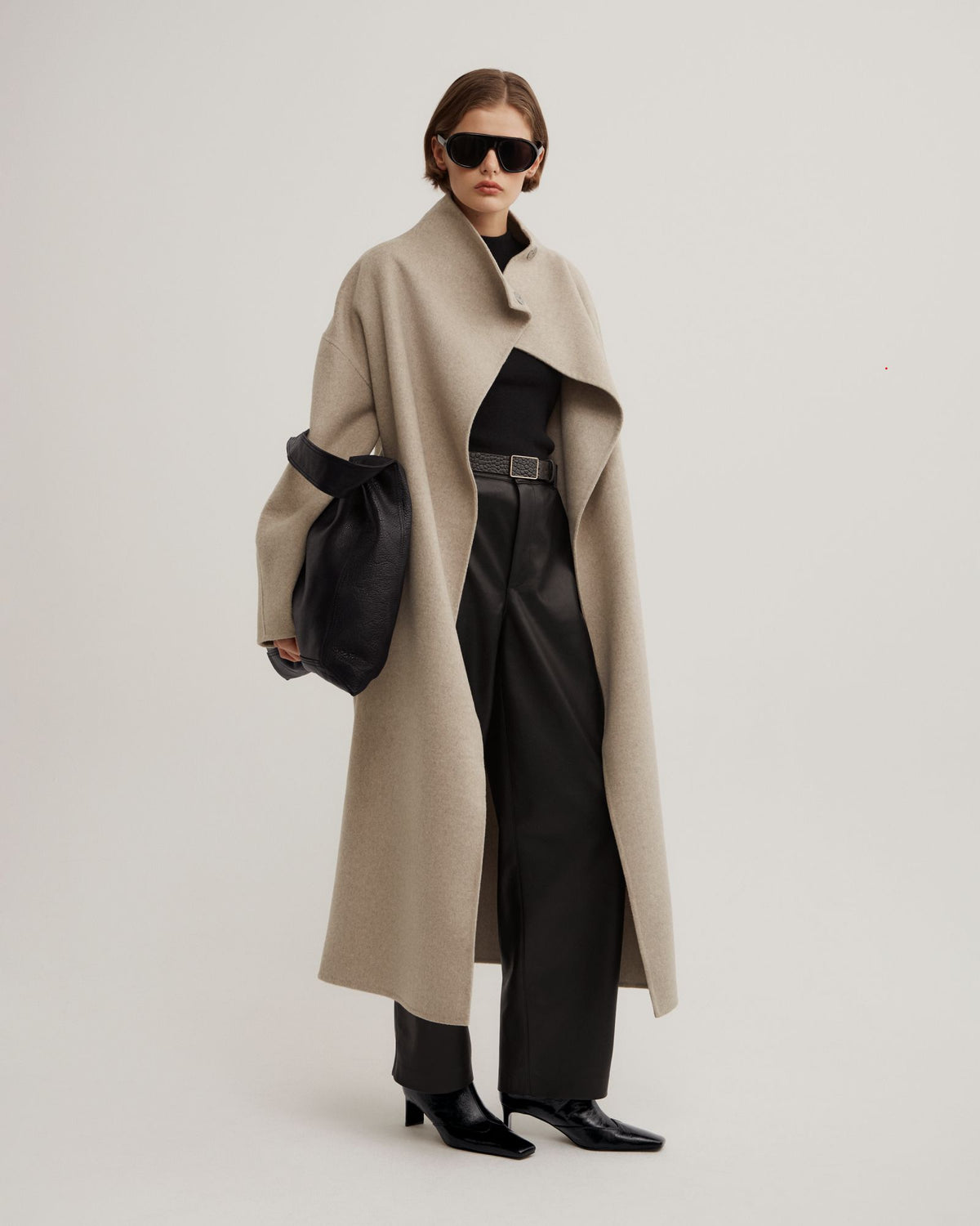 Funnel Wrap Neck Coat
