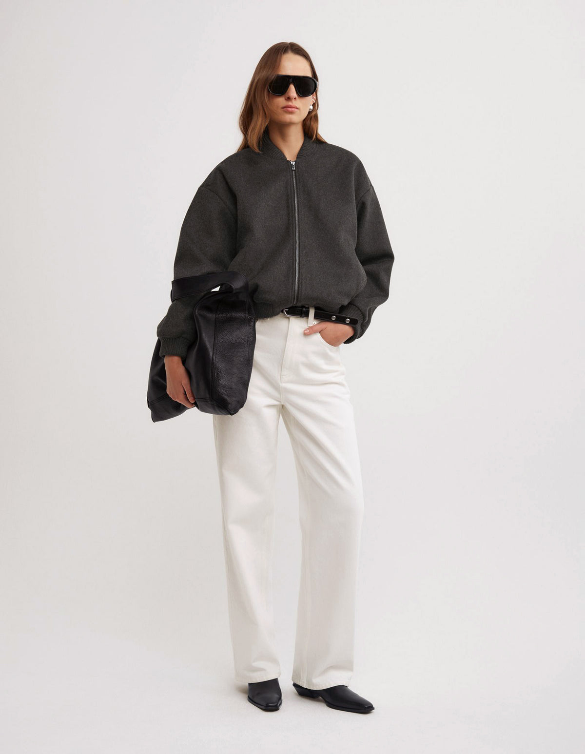 Felted Zip Bomber Jacket