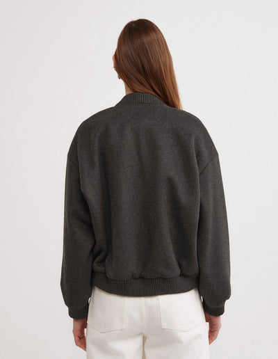 Felted Zip Bomber Jacket