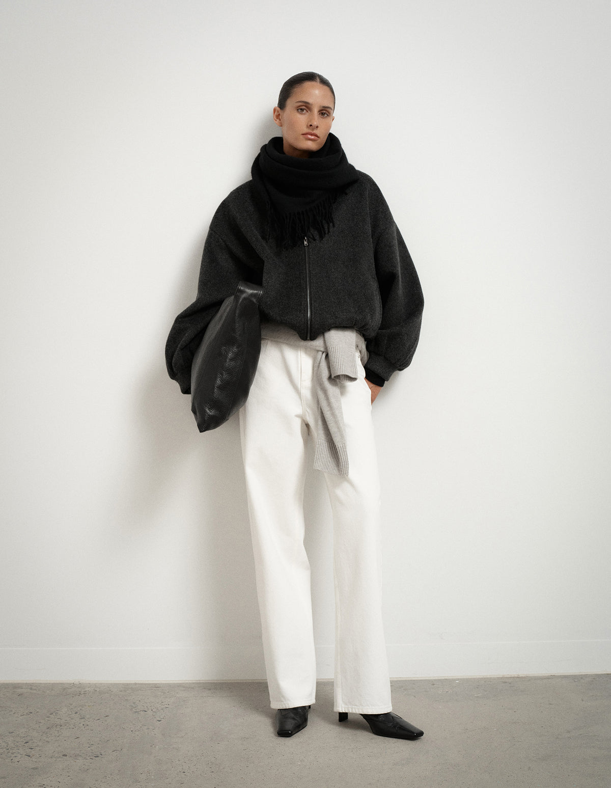 Felted Zip Bomber Jacket