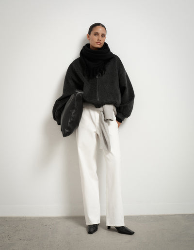 Felted Zip Bomber Jacket
