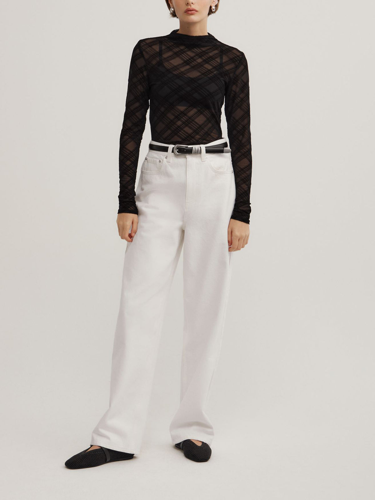Flocked Mesh Top