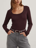 Scoop Neck Long Sleeve Top