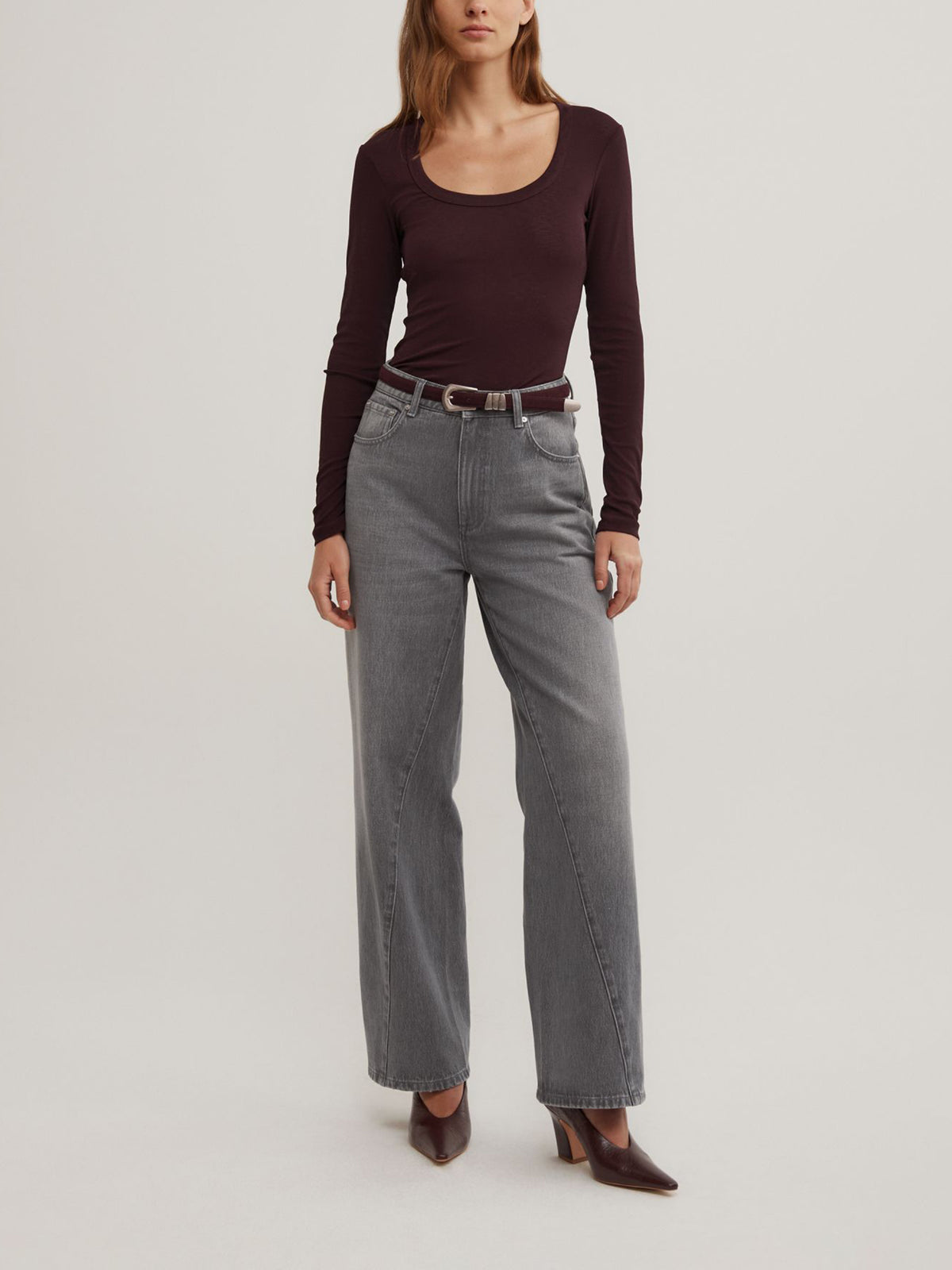 Scoop Neck Long Sleeve Top