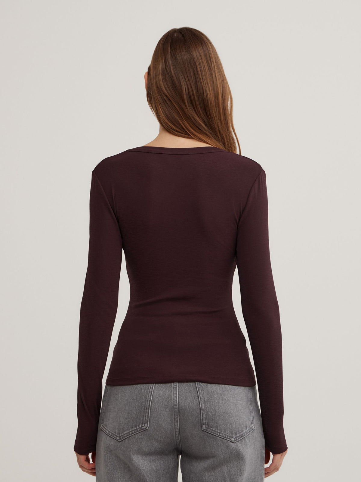 Scoop Neck Long Sleeve Top