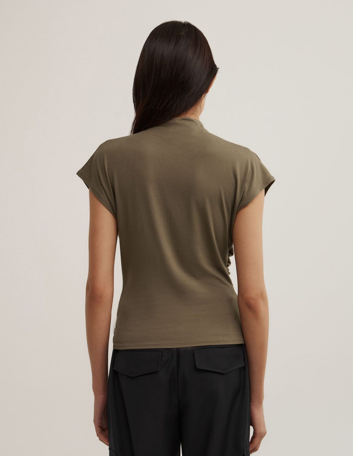 Draped High Neck Top