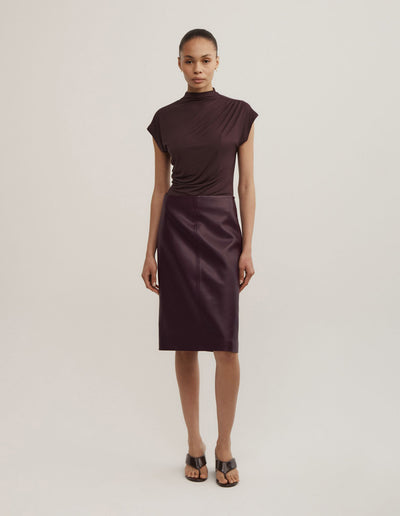 Draped High Neck Top