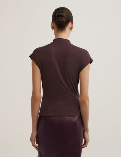 Draped High Neck Top