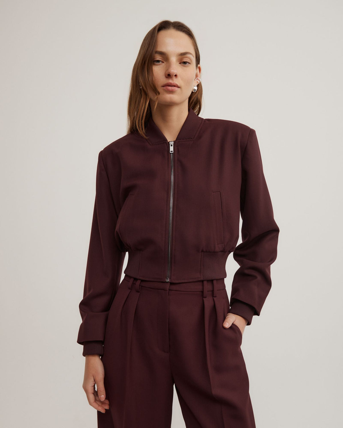 Shoulder Pad Bomber Jacket