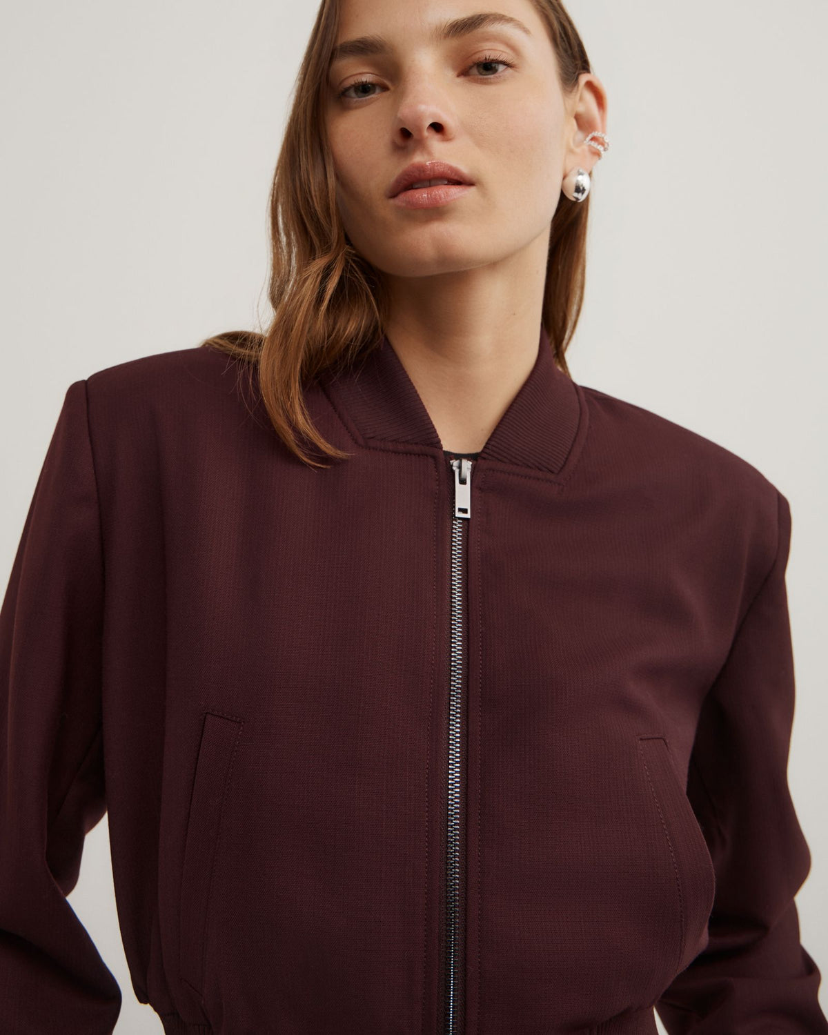 Shoulder Pad Bomber Jacket