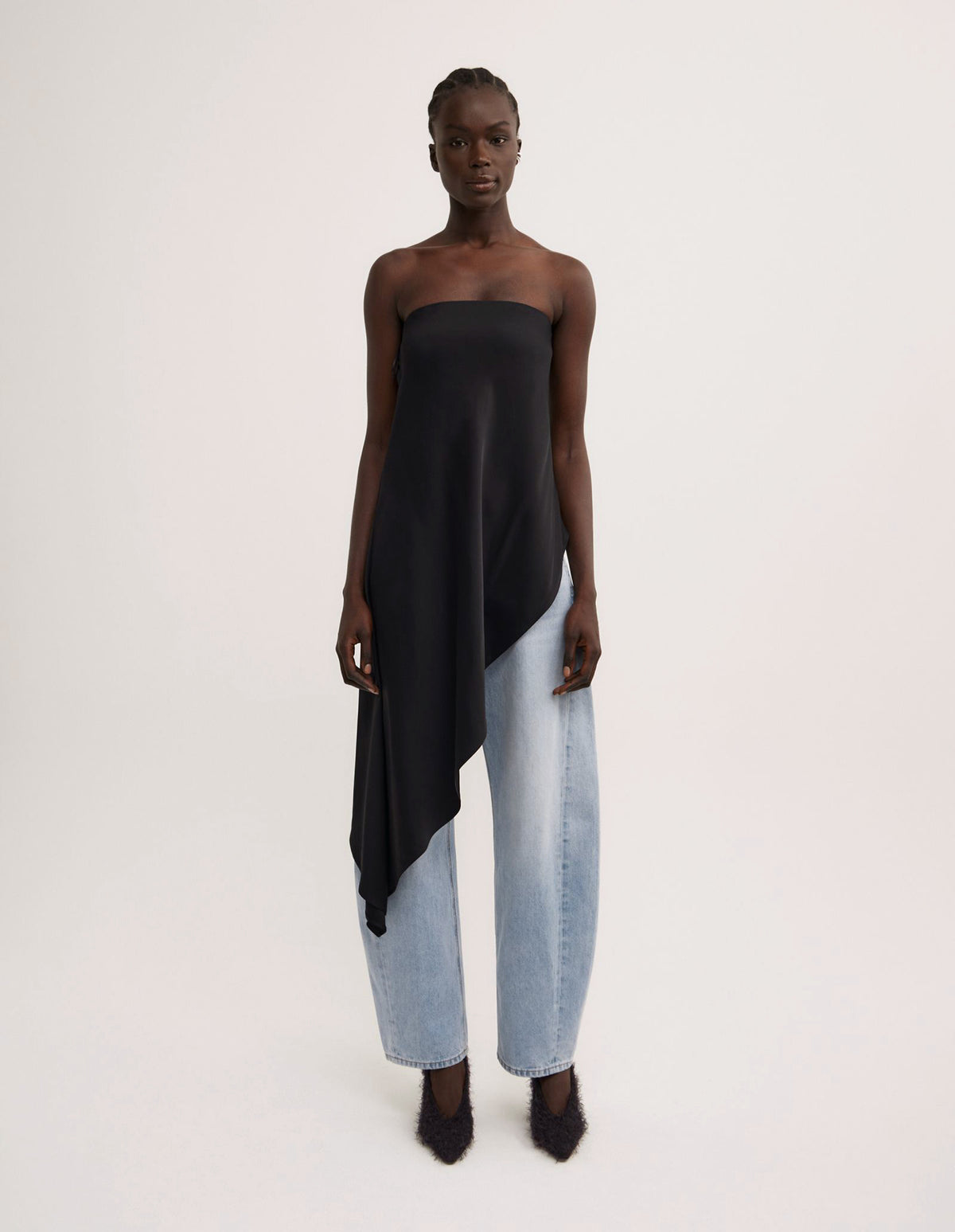 Asymmetric Strapless Top
