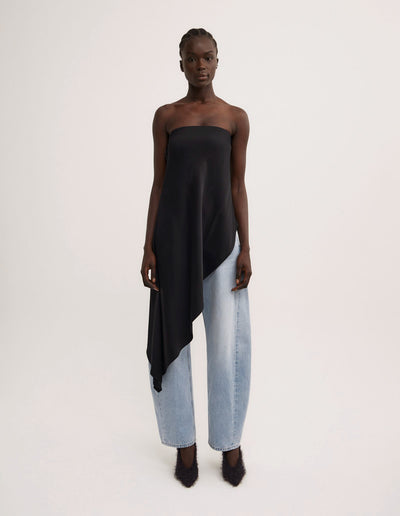 Asymmetric Strapless Top