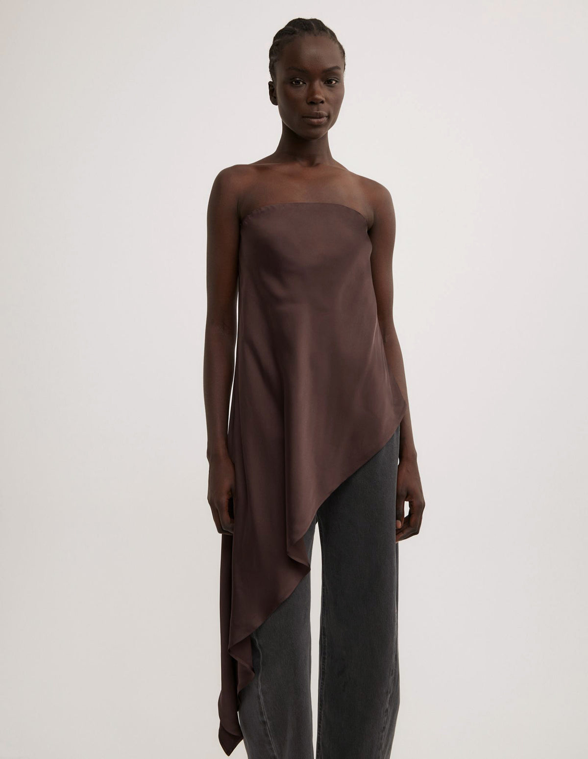Asymmetric Strapless Top