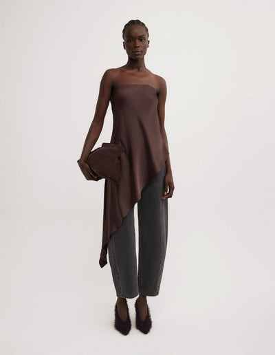 Asymmetric Strapless Top