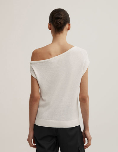 Asymmetric Short Sleeve Slouch Knit