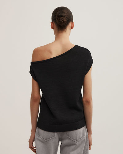 Asymmetric Short Sleeve Slouch Knit