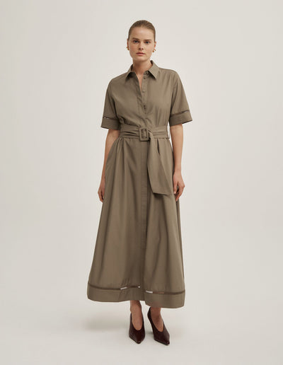 Trim Detail Shirt Dress