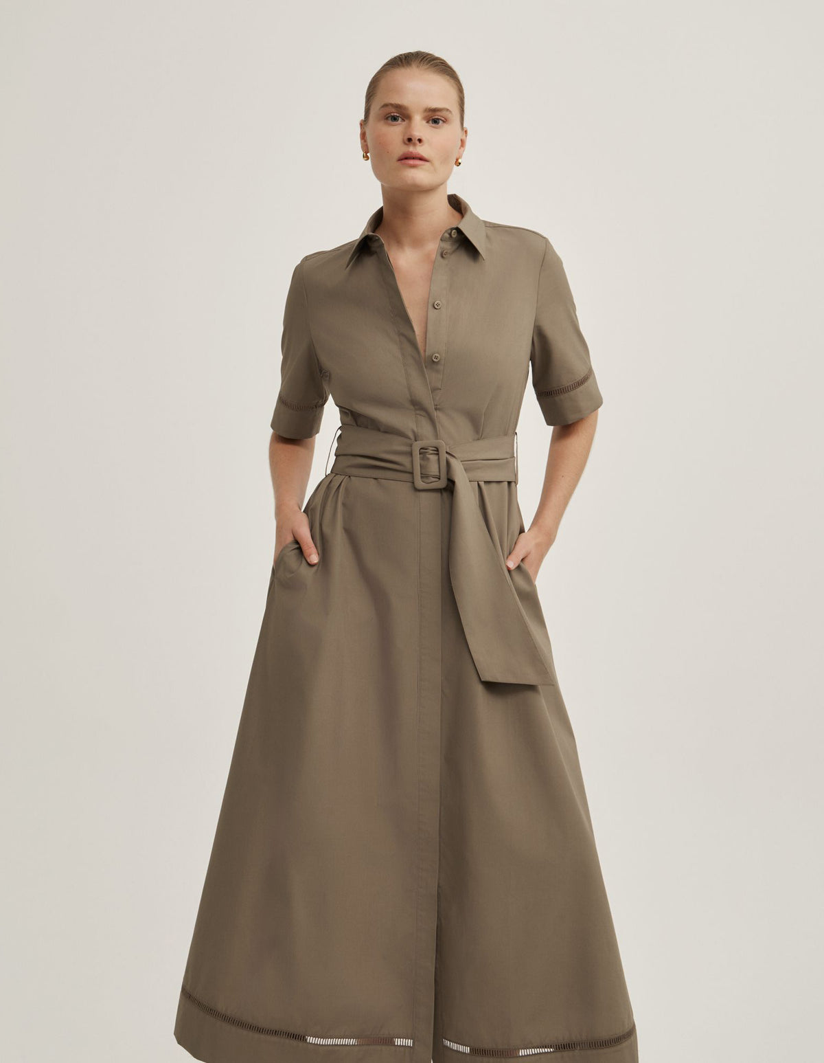 Trim Detail Shirt Dress