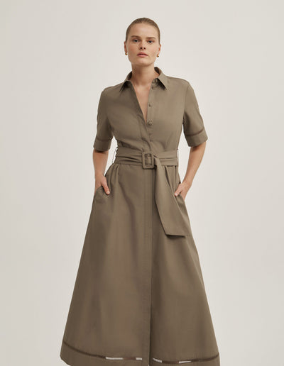 Trim Detail Shirt Dress