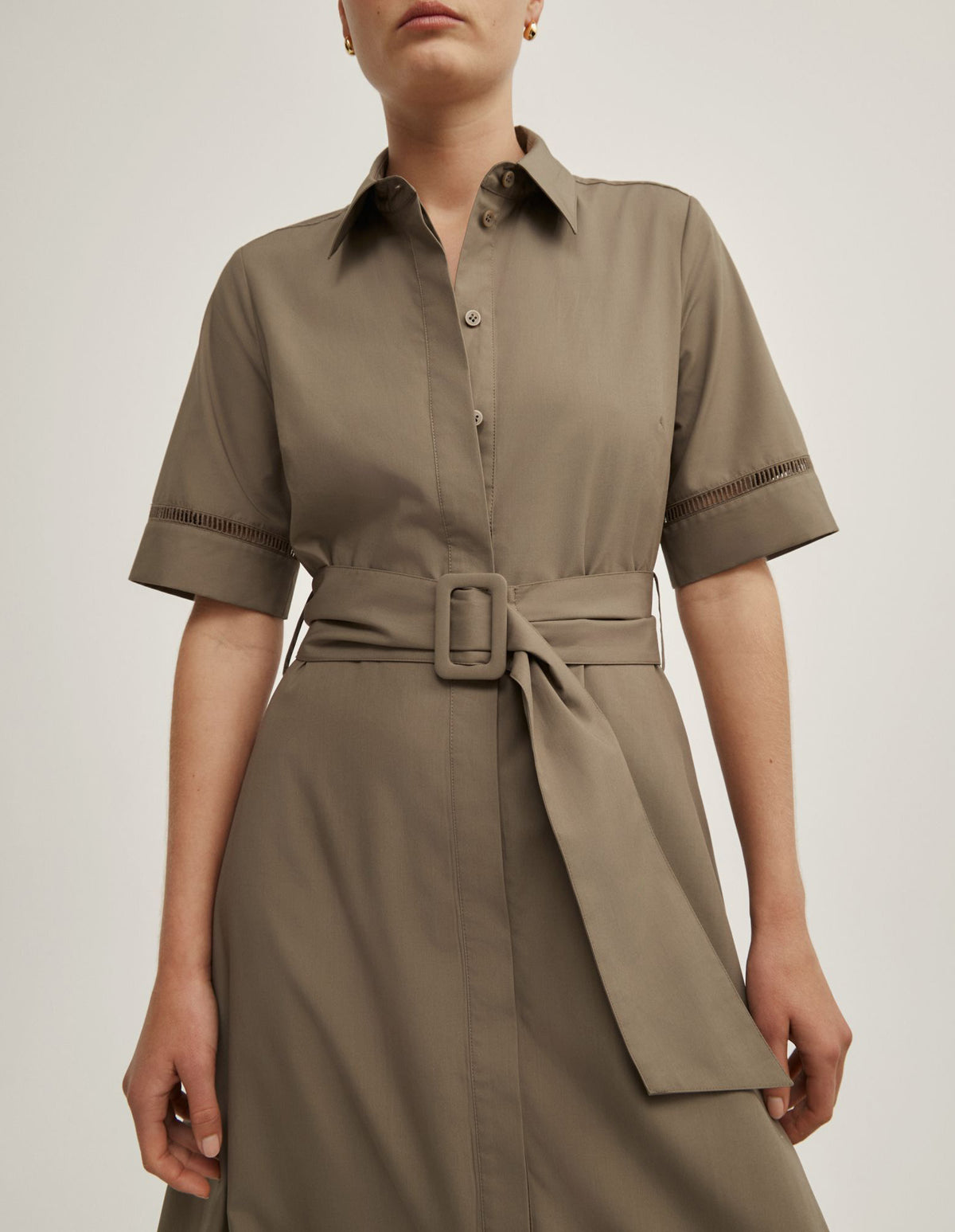 Trim Detail Shirt Dress