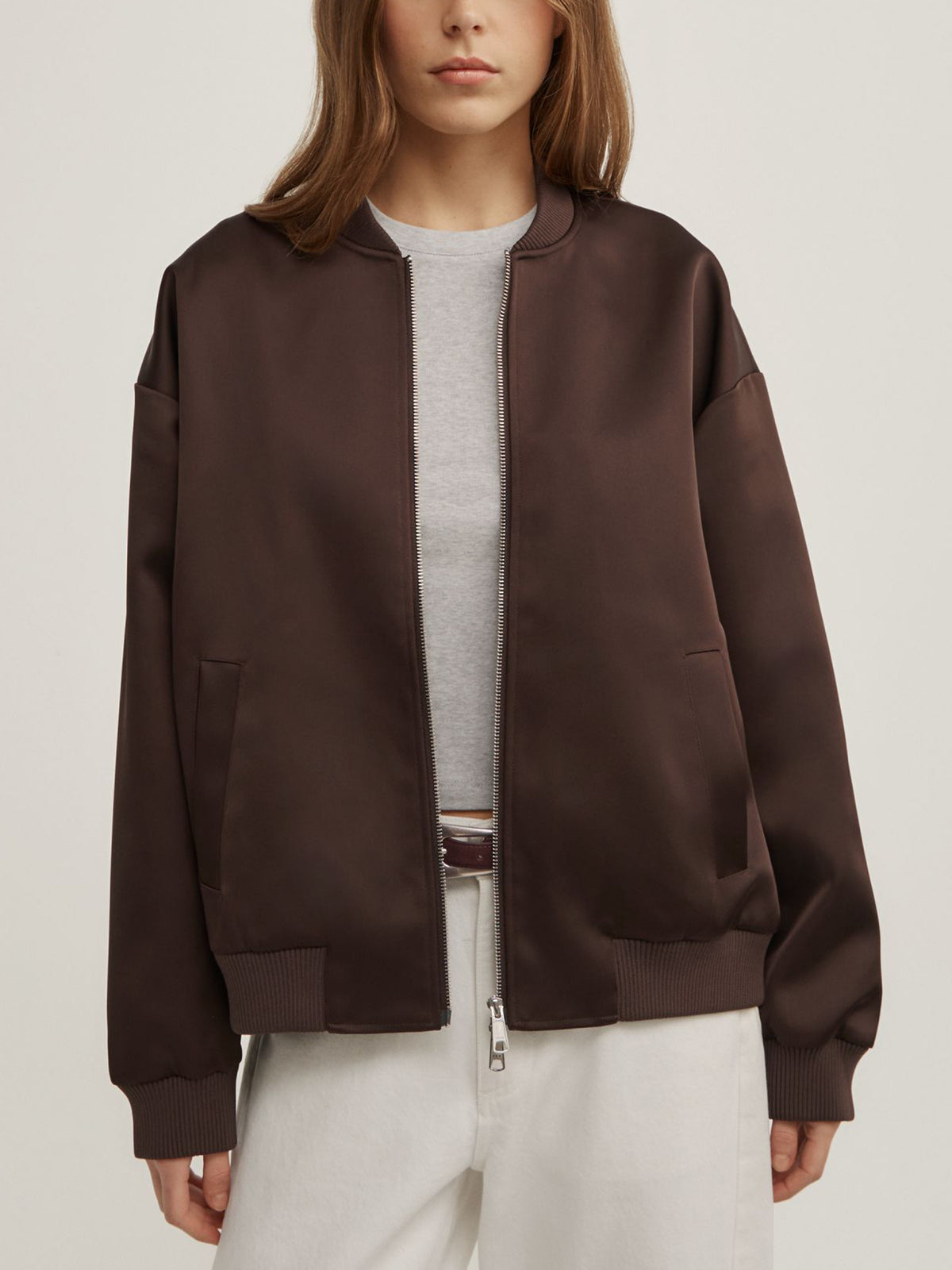 Satin Bomber Jacket