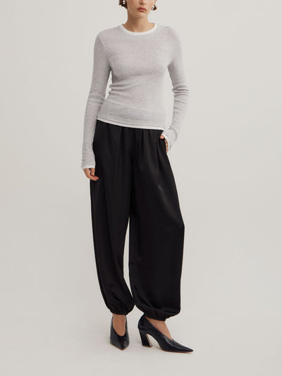 Contrast Trim Long Sleeve Top