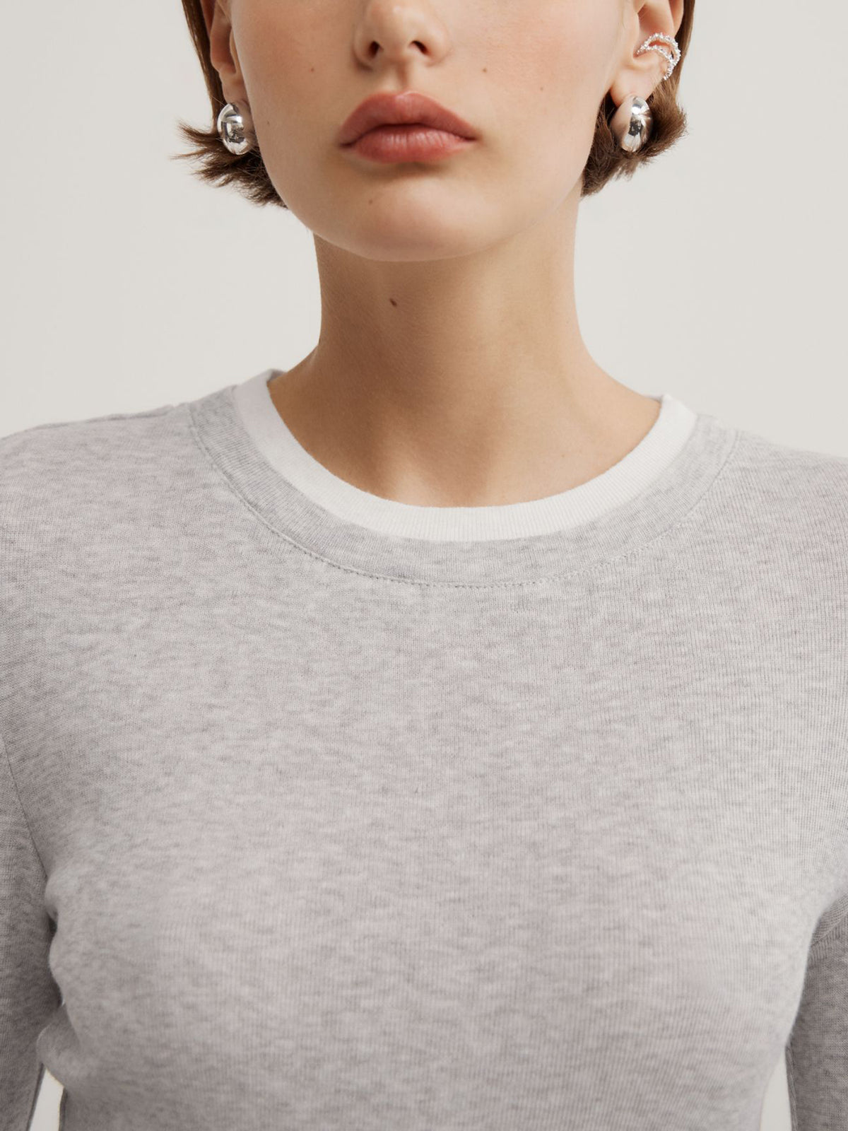 Contrast Trim Long Sleeve Top