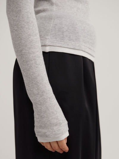 Contrast Trim Long Sleeve Top