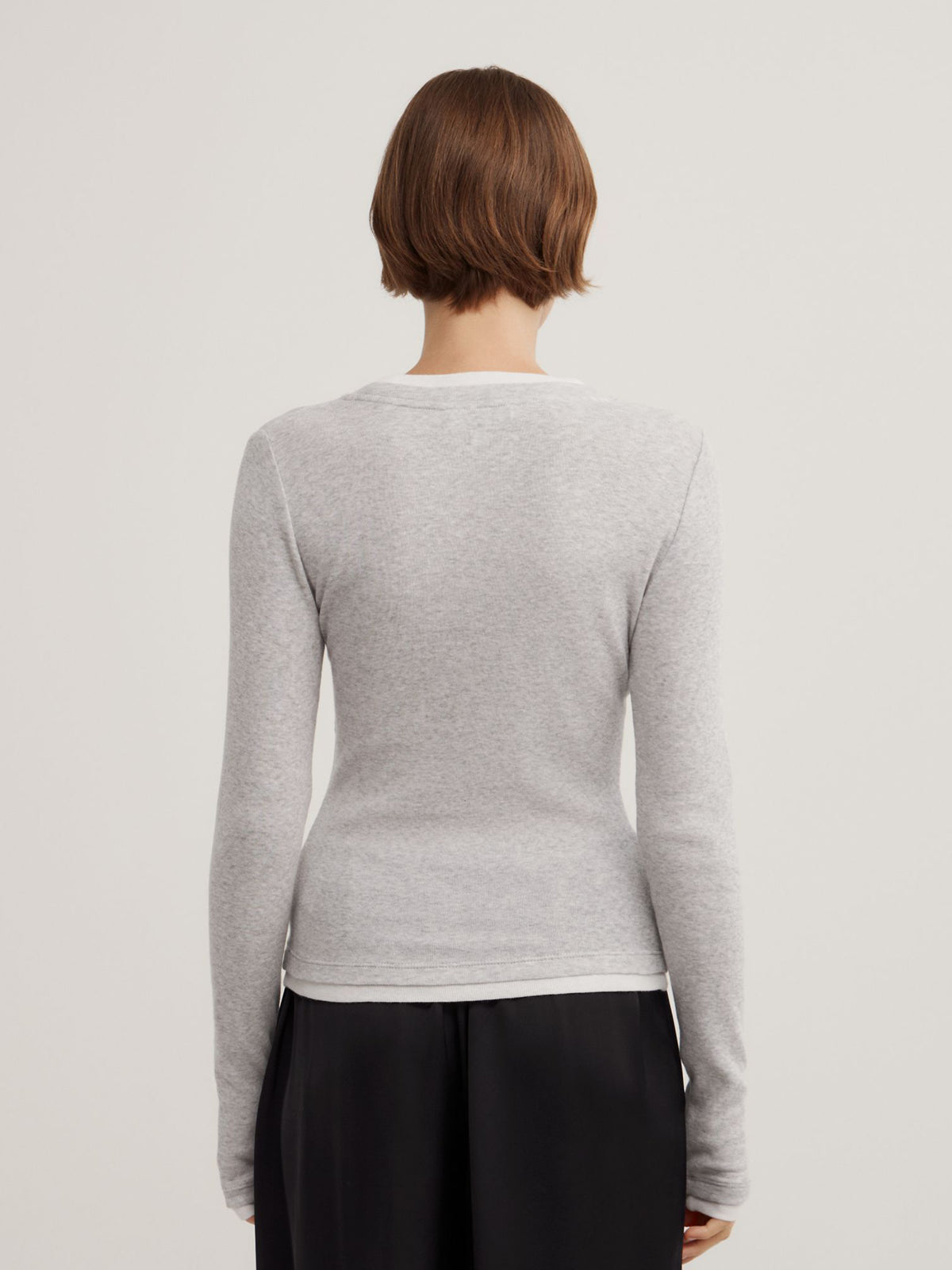 Contrast Trim Long Sleeve Top