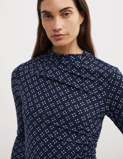 Asymmetric Mesh Long Sleeve Top