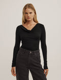 Cowl Neck Long Sleeve Top