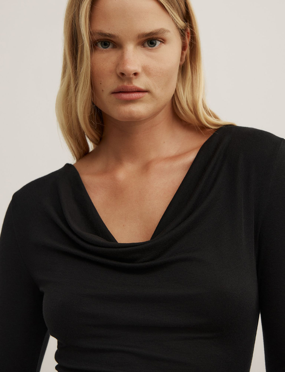 Cowl Neck Long Sleeve Top