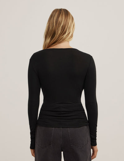 Cowl Neck Long Sleeve Top