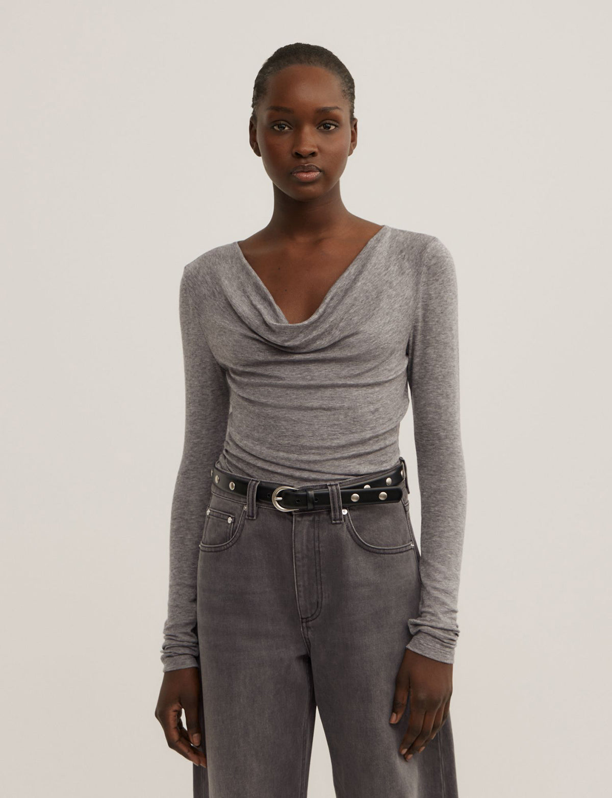 Cowl Neck Long Sleeve Top