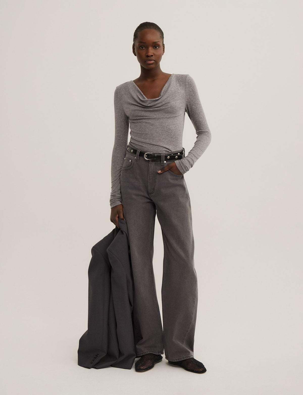Cowl Neck Long Sleeve Top