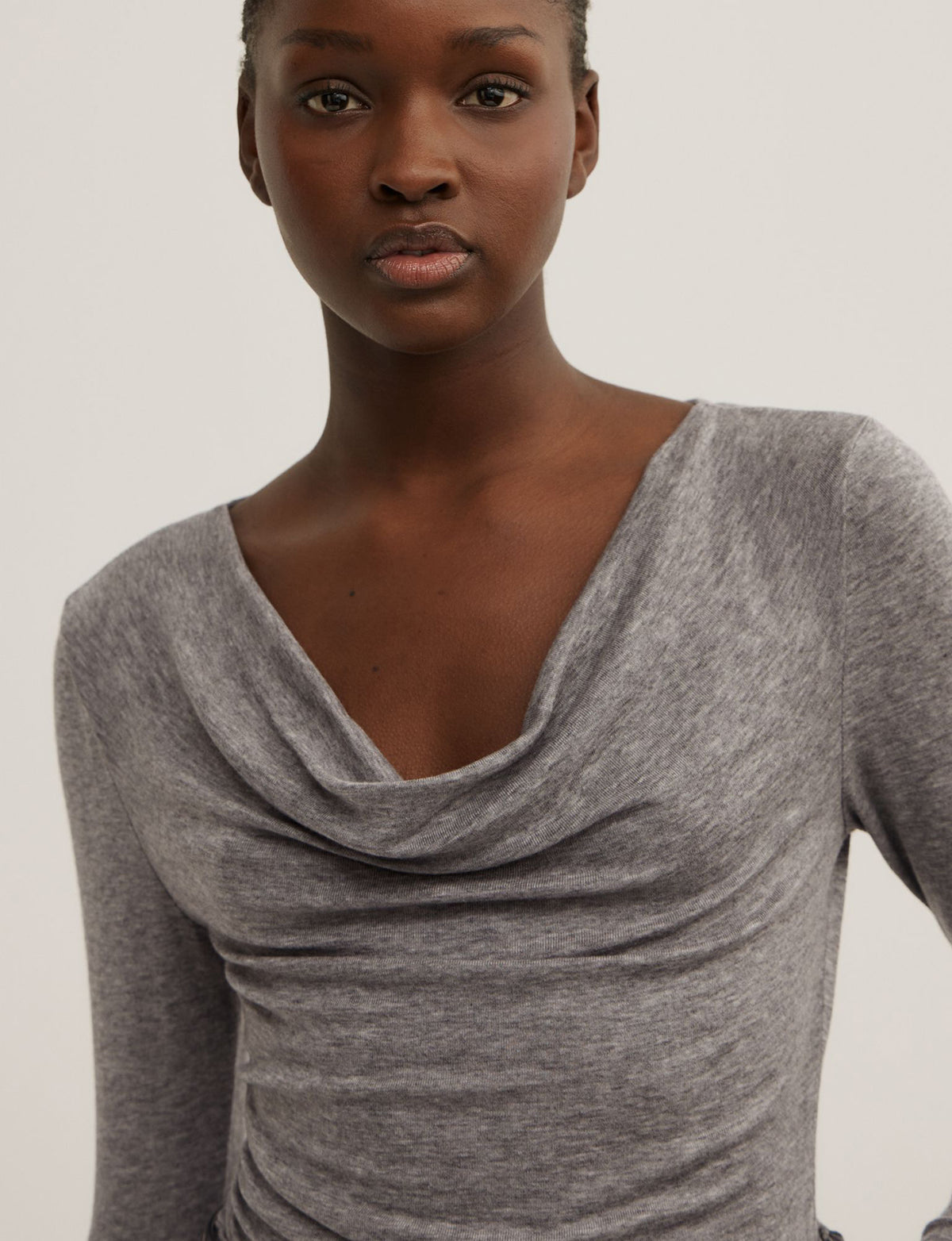 Cowl Neck Long Sleeve Top